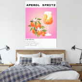 Aperol Spritz cocktailrecept Oranje bloemenmarkt Canvas Afdruk (Insitu (Slaapkamer))