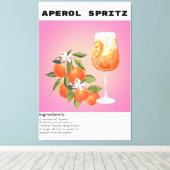 Aperol Spritz cocktailrecept Oranje bloemenmarkt Canvas Afdruk (Insitu (Houten vloer))