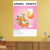 Aperol Spritz cocktailrecept Oranje bloemenmarkt Canvas Afdruk (Insitu (Woonkamer))