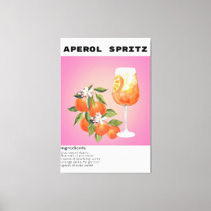 Aperol Spritz cocktailrecept Oranje bloemenmarkt Canvas Afdruk