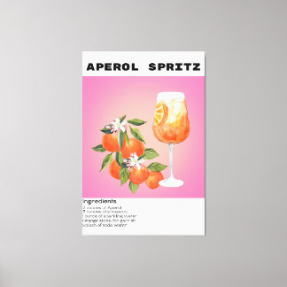 Aperol Spritz cocktailrecept Oranje bloemenmarkt Canvas Afdruk