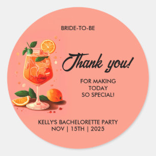 Aperol Spritz Drank Meisjesuitje Ronde Sticker