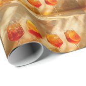 Aperol Spritz Drink Bril Italië Fotopatroon Cadeaupapier (Rol Hoek)