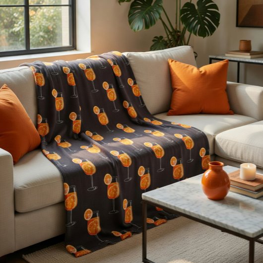 Aperol Spritz fleece deken – knusse cocktail sfeer