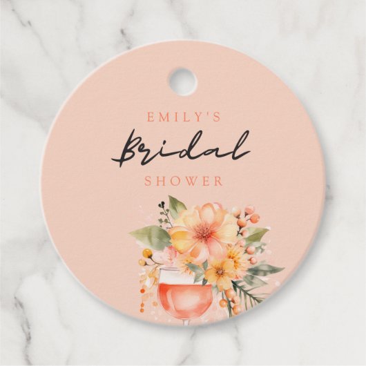 Aperol Spritz Floral Vrijgezellenfeest Bedankjes Labels (Voorkant)