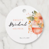 Aperol Spritz Floral Vrijgezellenfeest Bedankjes Labels (Voorkant)