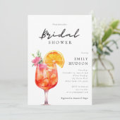 Aperol Spritz Floral Vrijgezellenfeest Kaart (Staand voorkant)