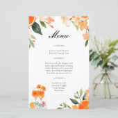 Aperol Spritz Floral Vrijgezellenfeest Menu (Staand voorkant)