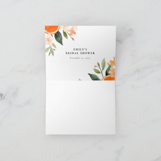 Aperol Spritz Floral Vrijgezellenfeest Plaatskaart Bedankkaart (Binnen)