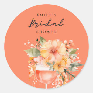 Aperol Spritz Floral Vrijgezellenfeest Ronde Sticker