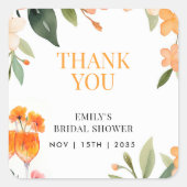 Aperol Spritz Floral Vrijgezellenfeest Sticker (Voorkant)