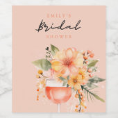 Aperol Spritz Floral Vrijgezellenfeest Wijn Etiket (Enkel label)