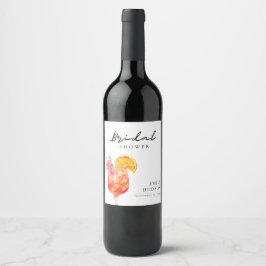 Aperol Spritz Floral Vrijgezellenfeest Wijn Etiket