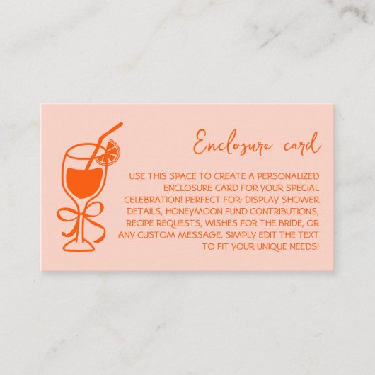 Aperol Spritz Hand getrokken Bachelorette Informatiekaartje (Voorkant)