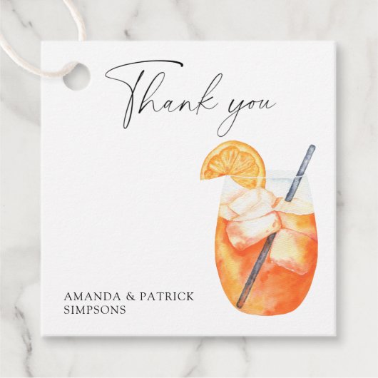 Aperol Spritz - Huwelijksbedankje Bedankjes Labels (Voorkant)