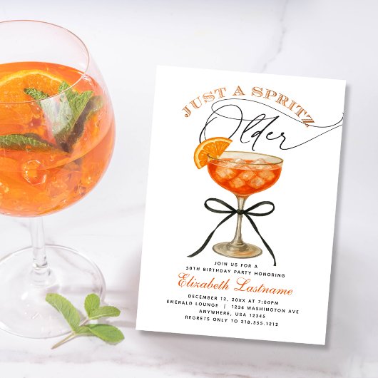 Aperol Spritz Just a Spritz Older Verjaardag Kaart
