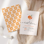Aperol Spritz-kalligrafie-Vrijgezellenfeest Kaart<br><div class="desc">Elegante kalligrafie vrijgezellenfeest leuke en gedurfde Aperol Spritz-uitnodiging met oranje fruitpatroon op de rug.</div>