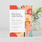 Aperol Spritz Kleurrijke Bridal Douche Uitnodiging (Staand voorkant)