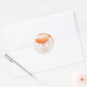 Aperol Spritz Liefde Citrus Bloemig Bruidsfeestje Ronde Sticker
