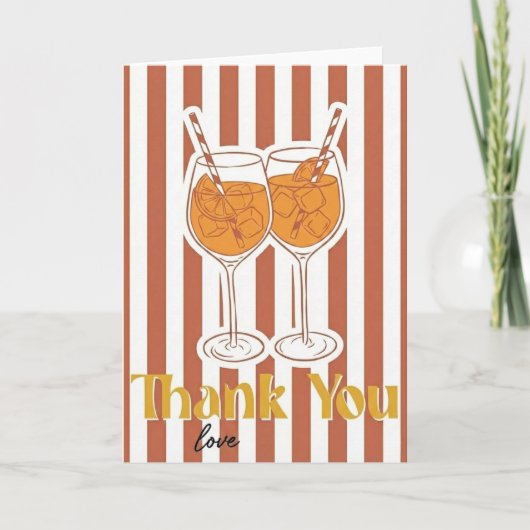 Aperol Spritz Lover Gift Thank Love Bachelorette Kaart (Voorkant)