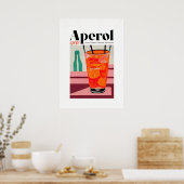 Aperol Spritz Modern Abstracte kunst Poster (Keuken)