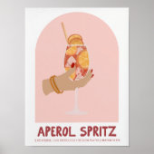 Aperol Spritz Muurkunst, Retro Cocktail Print, Tre Poster (Voorkant)