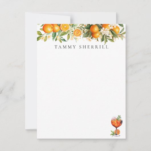 Aperol Spritz Oranje botanische  Notitiekaartje (Voorkant)