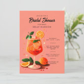 Aperol Spritz Oranje Bridal Shower Kaart (Staand voorkant)