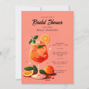 Aperol Spritz Oranje Bridal Shower Kaart