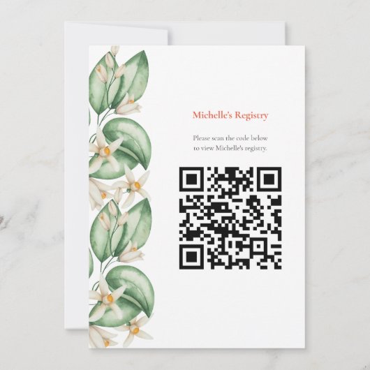 Aperol Spritz Oranje bruidsdouche uitnodiging QR (Achterkant)