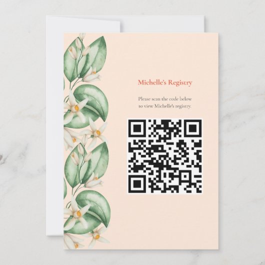 Aperol Spritz Oranje bruidsdouche uitnodiging QR (Achterkant)