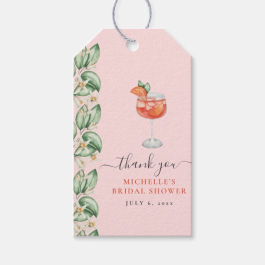 Aperol Spritz Oranje Bruidsfeest Cadeaulabel (Voorkant)