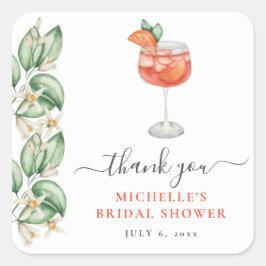 Aperol Spritz Oranje Bruidsfeest Vierkante Sticker