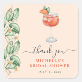 Aperol Spritz Oranje Bruidsfeest Vierkante Sticker
