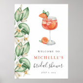 Aperol Spritz Oranje Bruiloft Feest Welkomstbord Poster (Voorkant)