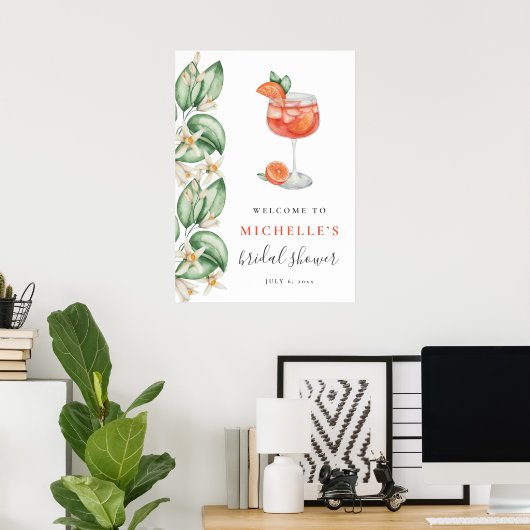 Aperol Spritz Oranje Bruiloft Feest Welkomstbord Poster (Thuiskantoor)