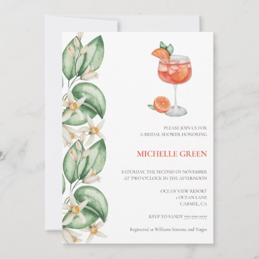 Aperol Spritz Oranje Vrijgezellenfeest Kaart (Voorkant)