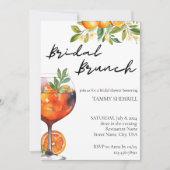 Aperol Spritz Oranje Waterverf Bridal Brunch Kaart (Voorkant)