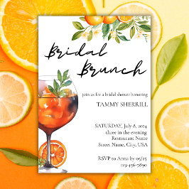 Aperol Spritz Oranje Waterverf Bridal Brunch Kaart