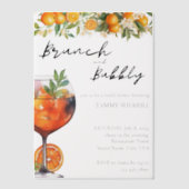 Aperol Spritz Oranje Waterverf Brunch en Bubbel Vellum Uitnodigingen (Voorkant)