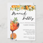Aperol Spritz Oranje Waterverf Brunch en Bubbly Kaart (Voorkant)