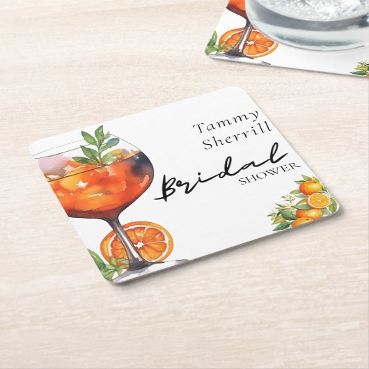 Aperol Spritz Oranje Zomer Bruidsfeest  Kartonnen Onderzetters (Schuin)