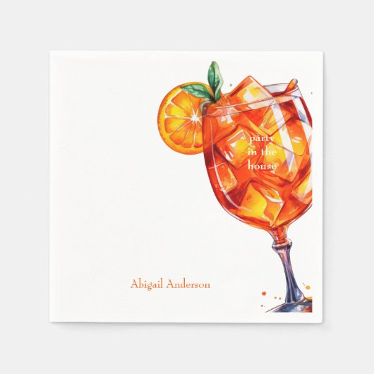 Aperol Spritz Party in het Huis Vrijgezellenfeest Servet (Voorkant)