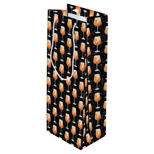 Aperol Spritz Patroon Wijn Cadeautas (Voorkant Gekanteld)