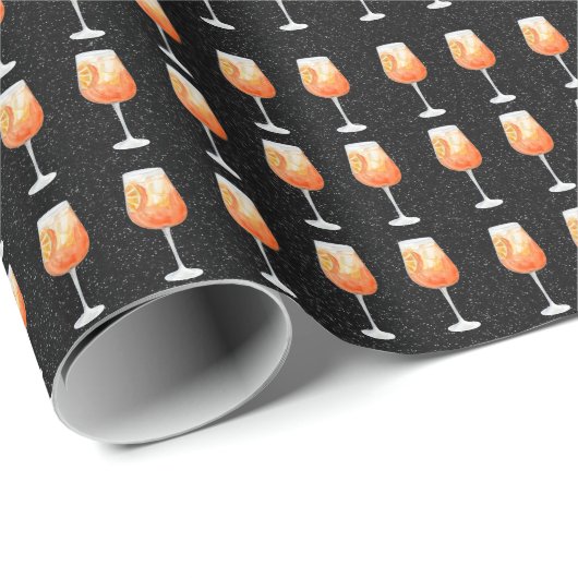 Aperol Spritz Pattern Cadeaupapier (Rol Hoek)
