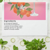 Aperol Spritz PInk Sinaasappel Bloemenmarkt Art Pr Theedoek (Gevouwen)