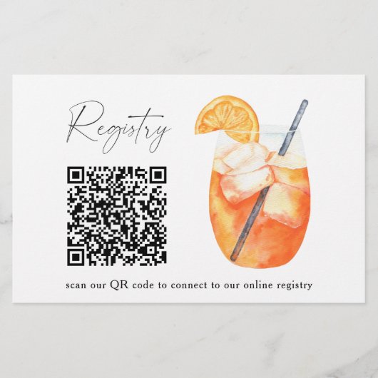 Aperol spritz QR code vrijgezellenfeest register Briefpapier (Voorkant)