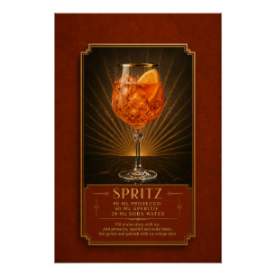 Aperol Spritz Recept Poster Bar Kunst
