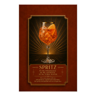 Aperol Spritz Recept Poster | Bar Kunst