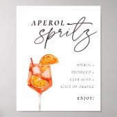 Aperol Spritz Sign Signature Drank Bruidsfeest Poster (Voorkant)